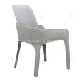 Italiaanse minimalistische witte zadelleer Armest -stoelen